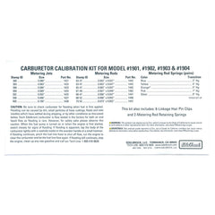 Edelbrock 1940 CALIBRATION KIT, AVS2 500 SERIES 1901, 1902, 1903 and 1904