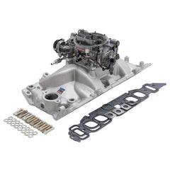 Edelbrock 2062 MANIFOLD and CARB KIT PERF RPM BBC OVAL PORT NATURAL FINISH