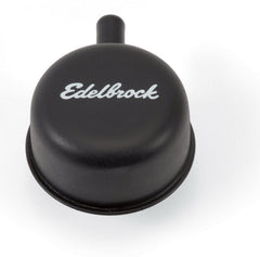 Edelbrock 4413 Signature Series Black Round push-in Breather with 90DEG vent Nipple