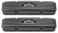 Edelbrock 41453 V/C CLASSIC FINNED ALUM SBC BLK POWDER COATED TEXTURE FINISH