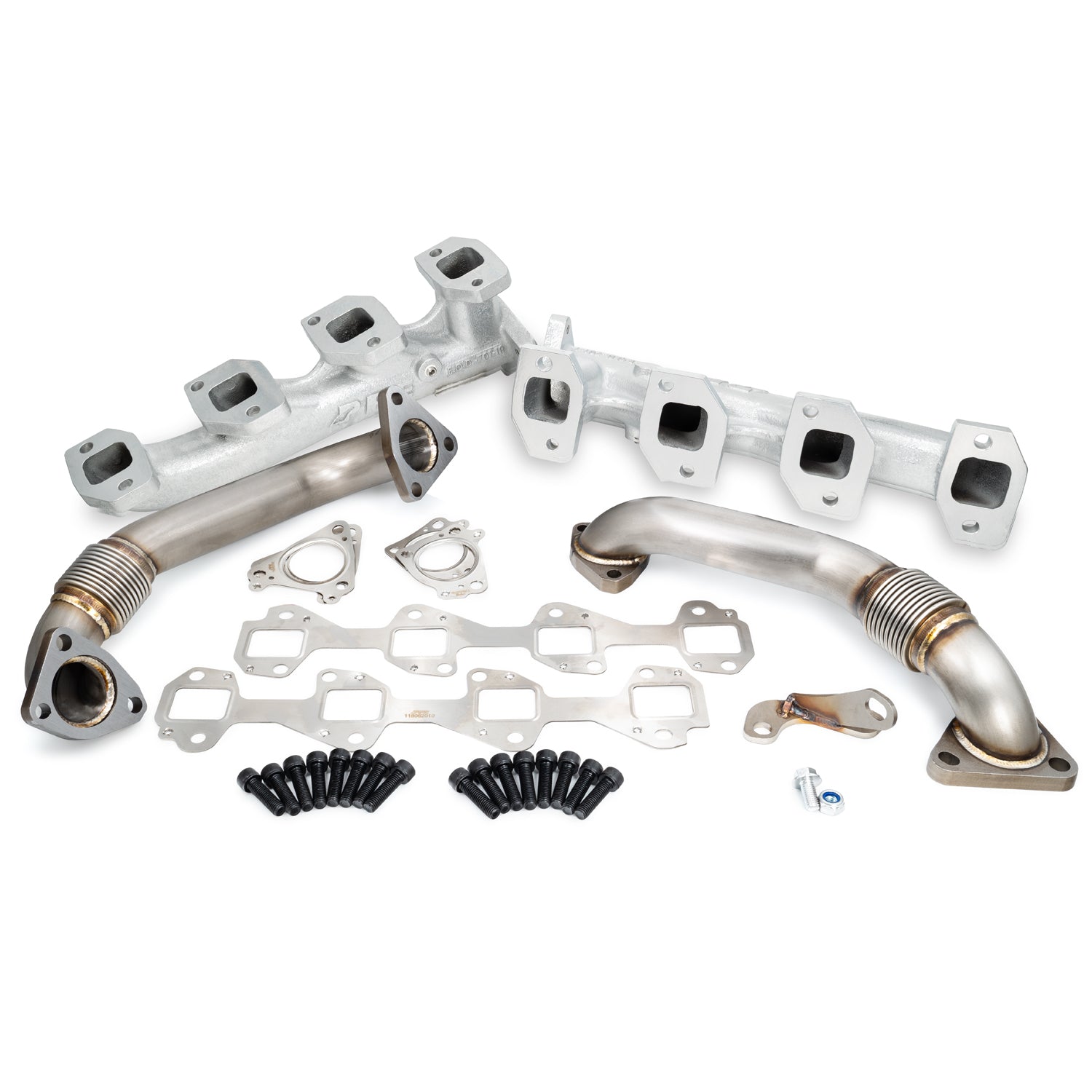 PPE Diesel Exhaust Manifold w/Up-Pipes GM 2001 CA, 01-04 FED LB7 No Y - Silver 116111035