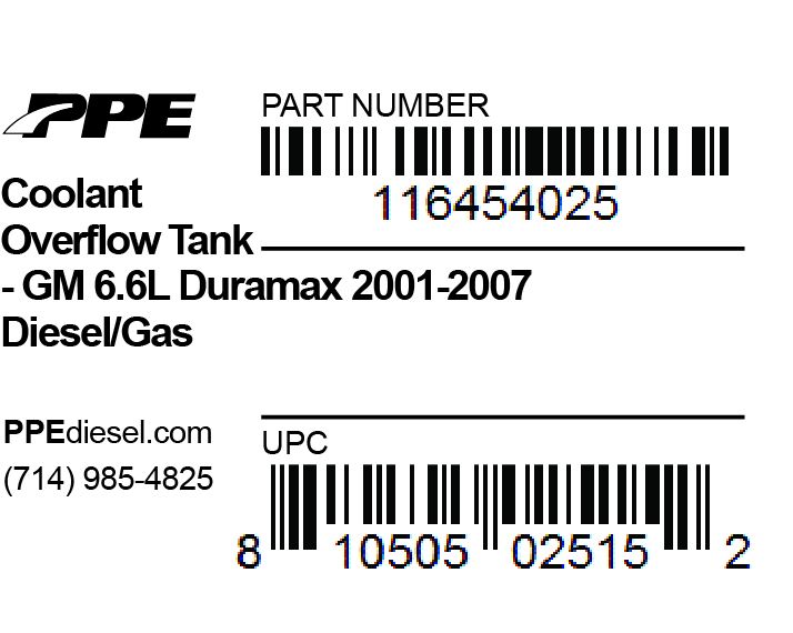 PPE Diesel Coolant Overflow Tank 01-07  116454025