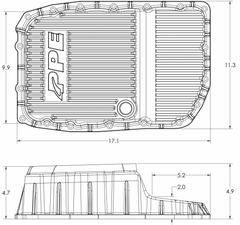 PPE Diesel 2007-2020 GM w/ 6L80 Heavy-Duty Cast Aluminum Transmission Pan Black 128051620