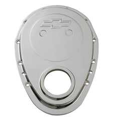PROFORM 141-218 Timing Chain Cover; Chrome Plate Aluminum; With Bowtie Logo; Fits SB Chevy 69-91