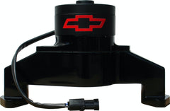 PROFORM 141-674 Electric Engine Water Pump; Aluminum; Black with Bowtie Logo; Fits BB Chevy