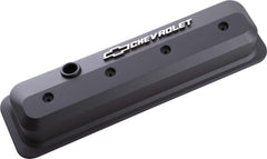 PROFORM 141-840 Valve Covers SBC 87-Pre LS Center Bolt Tall Alum Black Crinkle Raised Emblems