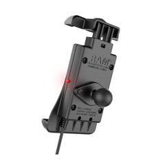 RAM Black Quick-Grip Waterproof Wireless with Motorcycle Hardwire Charger