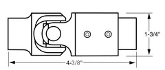 Borgeson Steering U-Joint/Vibration Damper Polished Stainless 3/4DD X 9/16-17 164906