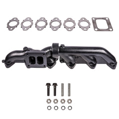 ATS Pulse Flow Exhaust Manifold Kit Fits 2003-2007 5.9L Common Rail Cummins 2-Pc T4 With Gaskets Turbo Hardware 204-942-2272