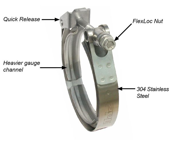 PPE Diesel 1.75 Inch V Band Clamp Stainless Steel Quick Release  517117500