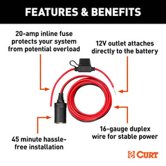 CURT 12-Volt Battery Direct Kit for RVibrake 52209