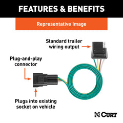 CURT Custom Wiring Harness, 4-Way Flat Output, Select Encore GX, Trailblazer 56541