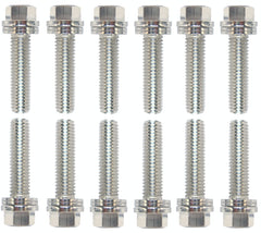 PROFORM 66754 Wedge-Locking Header Bolts; Hex Head; M8 X .984in; Chevy LS; Nickel Plt; 12 Pcs