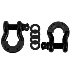Mishimoto BNDR-BK 3/4" Steel D-Ring Shackle Set 2 Pieces Black BNDR-BK