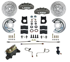 LEED Brakes Manual Front Disc Brake Conversion Kit with Drilled and Slotted Rotors and Anodized Calipers FC0008-405X