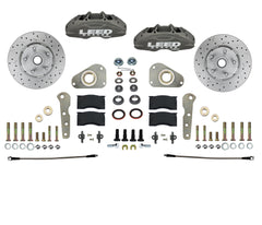 LEED Brakes Front Disc Brake Conversion Kit with Spindles, Drilled and Slotted Rotors and Anodized Calipers FC0026SMX