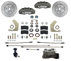 LEED Brakes Manual Front Disc Brake Conversion Kit with Drilled and Slotted Rotors and Anodized Calipers FC2004-C05X