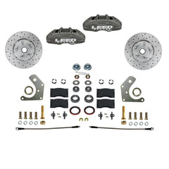 LEED Brakes Front Disc Brake Conversion Kit with Spindles, Drilled and Slotted Rotors and Anodized Calipers FC2005SMX