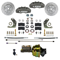 LEED Brakes Power Front Disc Brake Conversion Kit with Drilled and Slotted Rotors and Anodized Calipers FC2006-P405X
