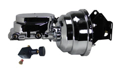 LEED Brakes G9F05 8 inch Dual Power Booster Kit with 1 inch Bore Master - Adj Prop Valve - Chrome