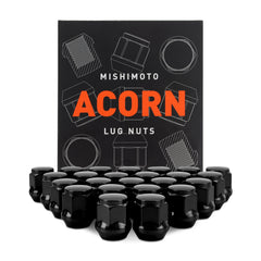 DISCONTINUED - Mishimoto MMLG-AC1215-24BK Mishimoto Steel Lug Nuts M12x1.5 Acorn Seat 24pc Set Black MMLG-AC1215-24BK