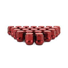 DISCONTINUED - Mishimoto MMLG-AC1215-24RD Mishimoto Steel Lug Nuts M12x1.5 Acorn Seat 24pc Set Red MMLG-AC1215-24RD