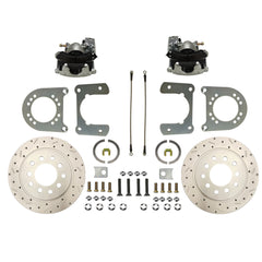 LEED Brakes Rear Disc Brake Conversion Kit with Drilled and Slotted Rotors and Zinc Plated Calipers RC0016X