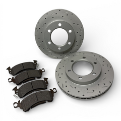 LEED Brakes Front Rotor and Pad Kit with MaxGrip Cross-Drilled and Slotted Rotors RK6001X