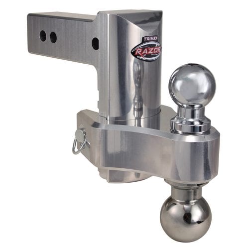 TRIMAX TRZ6ALHD 6 inch Pin and Clip Aluminum Drop Hitch For 2-1/2 inch Receivers-Dual Ball Included
