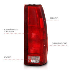 AnzoUSA 311301 Taillight Red/Clear Lens (OE Replacement)