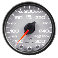 AutoMeter Products 2-1/16 in. OIL TEMPERATURE, 100-300 Fahrenheit, SPEK-PRO, SILVER/BLACK PN. P32222