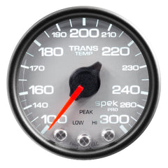 AutoMeter Products 2-1/16 in. TRANSMISSION TEMPERATURE, 100-300 Fahrenheit, SPEK-PRO, SILVER/BLACK PN. P34222