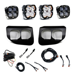 Baja Designs Squadron 2.0 Sport/Squadron SAE Dual Fog Pocket Light Kit, Multi-Pattern, Clear, Toggle Wiring for Ford 2020-22 F-250/350 Super Duty 44-0041