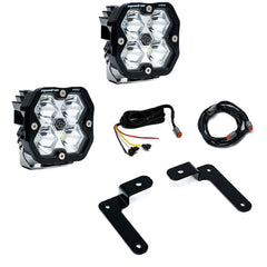 Baja Designs Squadron 2.0 Pro A-Pillar Light Kit, Spot, Clear, Upfitter Wiring for Jeep 2018-26 Wrangler JL, 2020-26 Gladiator JT 44-0044-UP