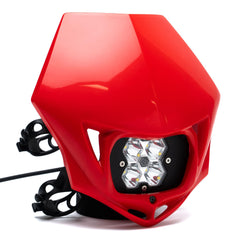 Baja Designs Squadron 2.0 Sport Motorcycle AC LED Headlight Kit with Shell, Red Shell, Spot, Clear 84-7000-4RAC