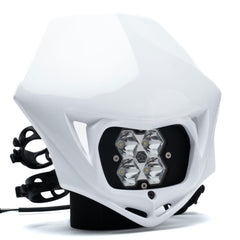 Baja Designs Squadron 2.0 Sport Motorcycle DC LED Headlight Kit with Shell, White Shell, Spot, Clear 84-7000-WT