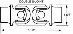 Borgeson Steering Universal Joint Double Steel 9/16-26 X 3/4 Smooth Bore 020964