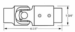 Borgeson Steering Universal Joint/Vibration Damper Steel 3/4DD X 9/16-26 034909