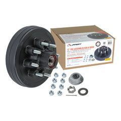 CURT 2024013261 12" Brake Drum Hub Kit with Installed Bearings - 8 on 6-1/2", 9/16" Studs, 7,000-lb. Axles