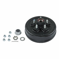 CURT 2024013264 10" Brake Drum Hub Kit with Installed Bearings - 5 on 4-1/2", 1/2" Studs, 3,500-lb. Axles