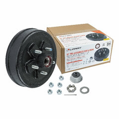CURT 2024013264 10" Brake Drum Hub Kit with Installed Bearings - 5 on 4-1/2", 1/2" Studs, 3,500-lb. Axles