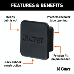 CURT 22278 2-1/2 Rubber Hitch Tube Cover (Packaged)