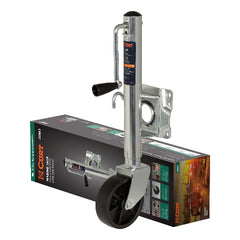 CURT 25003 Marine Boat Trailer Tongue Jack with 6-Inch Wheel, 1,000 lbs. Support Capacity, 10 Inches Vertical Travel