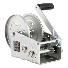 CURT 29532 Hand-Crank 2-Speed Winch, 3,200 lbs, 17.5:1 Low Gear Ratio, 9.6" Handle