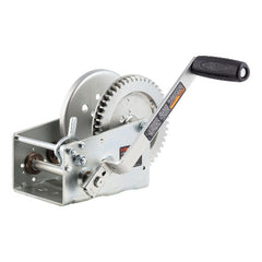 CURT 29532 Hand-Crank 2-Speed Winch, 3,200 lbs, 17.5:1 Low Gear Ratio, 9.6" Handle