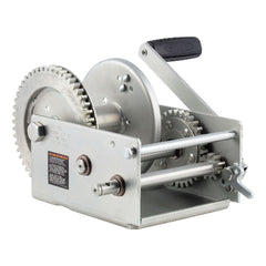 CURT 29538 Hand-Crank 2-Speed Winch, 3,800 lbs, 15.8:1 Low Gear Ratio, 9.6" Handle