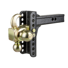 CURT 45904 Adjustable Channel Mount with Hook & Step Dual-Ball - 2" Shank, 14K, 6" Drop