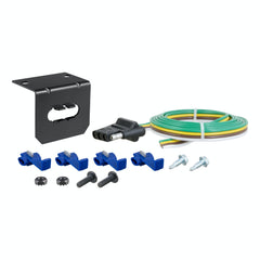 CURT 58345 4-Way Flat Connector Socket with Hardware (Vehicle Side, Packaged)
