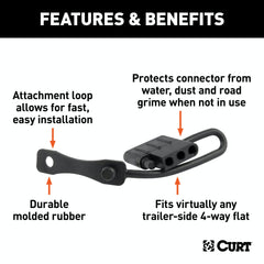 CURT 58750 4-Way Flat Connector Dust Cover (Trailer Side)