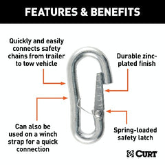 CURT 81271 7/16 Snap Hook (5,000 lbs, Packaged)